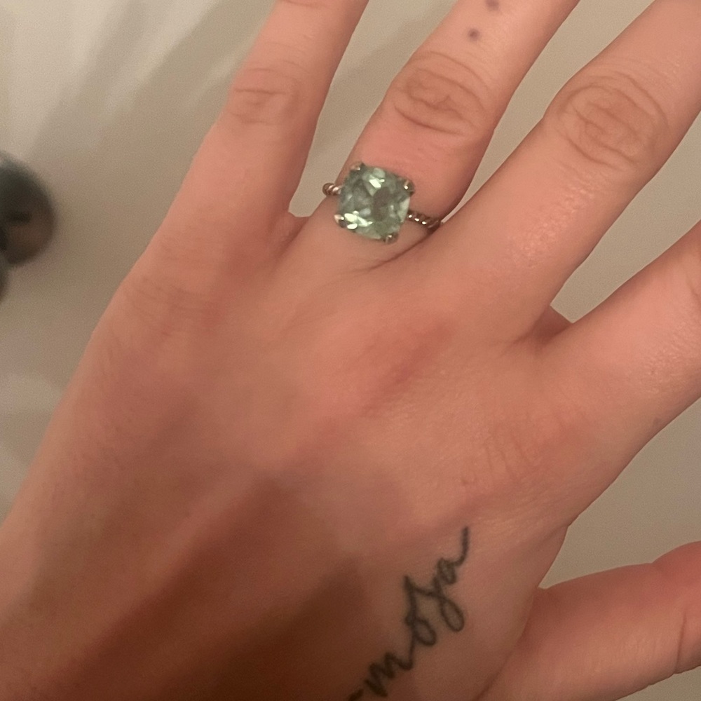 Green Amethyst Sterling Silver Ring